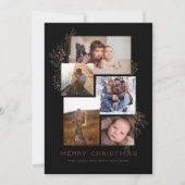 Juniper Foto Collage Black Feiertagskarte (Vorderseite)