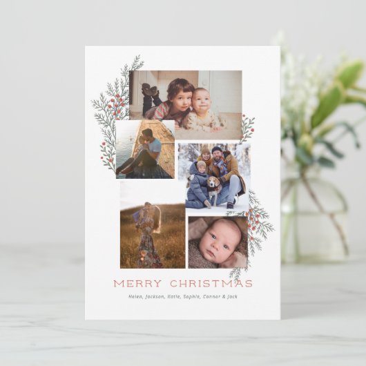 Juniper Foto Collage Feiertagskarte (Stehend Vorderseite)