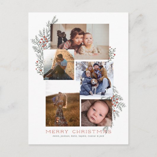 Juniper Foto Collage Feiertagspostkarte (Vorderseite)