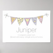 Juniper Girls Name und Bedeutung Bundposter Poster (Vorne)