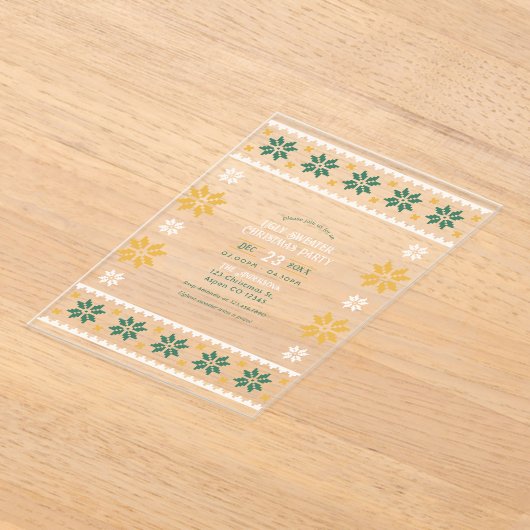 Juniper Glow Ugly Sweater Christmas Party Acryleinladungen (Ablage )