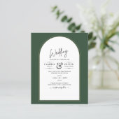 JUNIPER GREEN GOLD FOTO Wedding INVITE (Stehend Vorderseite)