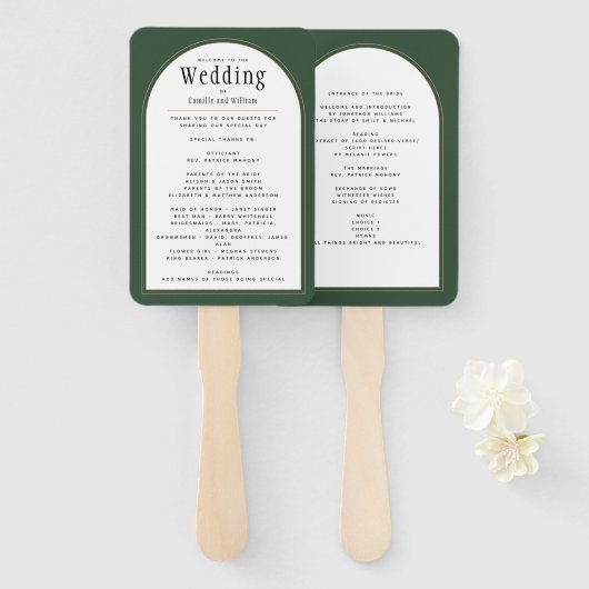JUNIPER GREEN GOLD FOTO Wedding INVITE Fächer (Vorne und Hinten)