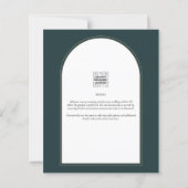 Juniper Green Gold Moderne Hochzeit INVITE QR Code (Rückseite)