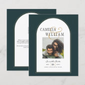 Juniper Green Gold Moderne Hochzeit INVITE QR Code (Vorne/Hinten)