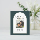 Juniper Green Gold Moderne Hochzeit INVITE QR Code (Stehend Vorderseite)