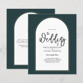 Juniper Green Gold Moderne Hochzeit INVITE QR Code (Vorne/Hinten)