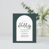 Juniper Green Gold Moderne Hochzeit INVITE QR Code (Stehend Vorderseite)