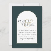 Juniper Green Gold Moderne Hochzeit INVITE QR Code Einladung (Vorderseite)