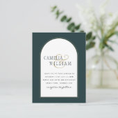 Juniper Green Gold Moderne Hochzeit INVITE QR Code Postkarte (Stehend Vorderseite)