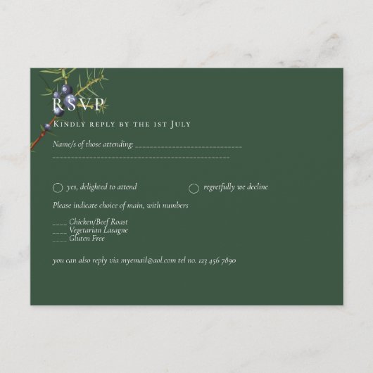 Juniper Green Wedding Postkarte (Vorderseite)