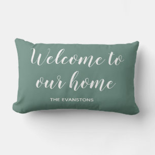 Juniper Green Welcome Zuhause Individuelle Name Ki Lendenkissen