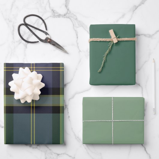 Juniper & Mint Wrapping Paper Flat Sheet Set of 3 Geschenkpapier Set (Vorderseite)