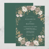Juniper Painted Petal Hochzeit Einladung (Vorne/Hinten)