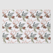 Juniper Pine Branches Cones Ilex Berries Seidenpapier (Vorderseite)