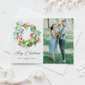 Juniper und Holly Wreath Frohe Weihnachtsfeier Fot Postkarte