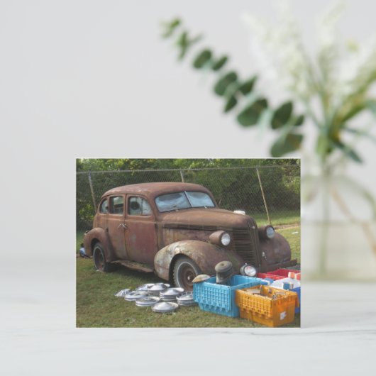 Junk Car Postkarte (Stehend Vorderseite)