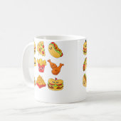 Junk Food Cartoons Fried Food Pizza Chicken Nugget Kaffeetasse (Vorderseite Links)
