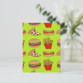 Junk Food Design Postkarte (Stehend Vorderseite)