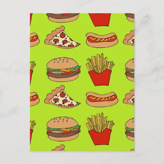 Junk Food Design Postkarte (Vorderseite)