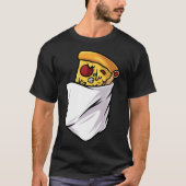 Junk Food Fast Food Pizza-Stück in einer Tasche T-Shirt (Vorderseite)