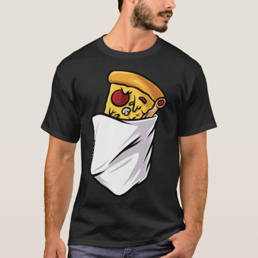Junk Food Fast Food Pizza-Stück in einer Tasche T-Shirt (Vorderseite)
