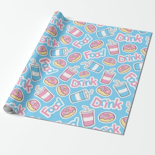 Junk Food Geschenkpapier (Ungerollt)