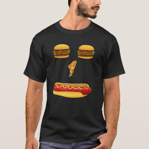 Junk Food Gesicht Burger Pizza Hot Dogs T-Shirt