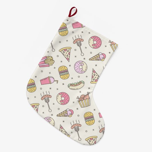 Junk Food Großer Weihnachtsstrumpf (Vorderansicht (hängend))