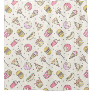 Junk Food Pattern Duschvorhang