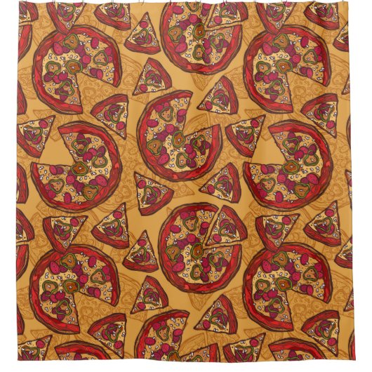 Junk Food Pattern Duschvorhang (Vorderseite)