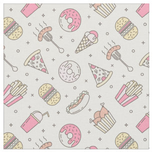 Junk Food Pattern Stoff