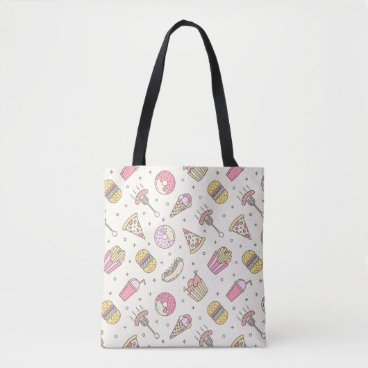 Junk Food Pattern Tasche (Vorderseite)