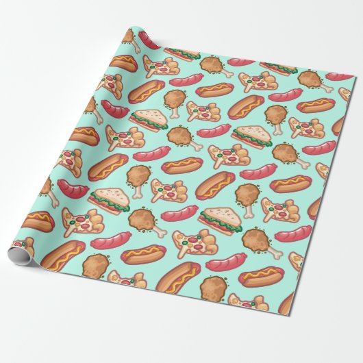 Junk Food Wrapping Paper Geschenkpapier (Ungerollt)