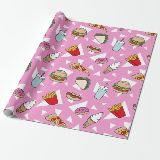Junk Food Wrapping Paper Geschenkpapier (Ungerollt)