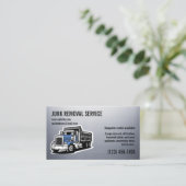 JUNK GARBAGE REMOVAL SERVICES HAULING SILVER VISITENKARTE (Stehend Vorderseite)