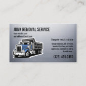JUNK GARBAGE REMOVAL SERVICES HAULING SILVER VISITENKARTE (Vorderseite)