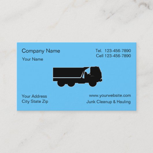 Junk Hauling Cleanup Business Cards Visitenkarte (Vorderseite)