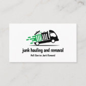 JUNK HAULING TRASH REMOVAL GREEN BLACK VISITENKARTE (Vorderseite)