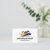 JUNK HAULING TRASH REMOVAL ORANGE BLACK VISITENKARTE (Stehend Vorderseite)
