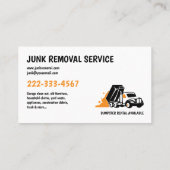 JUNK HAULING TRASH REMOVAL ORANGE BLACK VISITENKARTE (Rückseite)