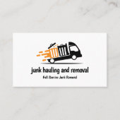 JUNK HAULING TRASH REMOVAL ORANGE BLACK VISITENKARTE (Vorderseite)