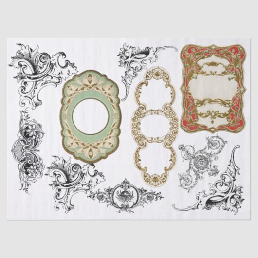 Junk Journal Dekorative Elemente Decoupage Papier (Vorderseite)