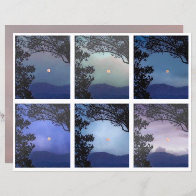 Junk Journal Fee Skies Moon Trees Fantasy 13-18 (Vorne/Hinten)