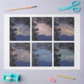 Junk Journal Fee Skies Moon Trees Fantasy 19-24 Seidenpapier (Basteln)