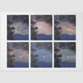 Junk Journal Fee Skies Moon Trees Fantasy 19-24 Seidenpapier