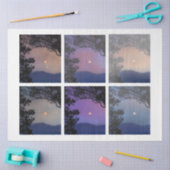 Junk Journal Fee Skies Moon Trees Fantasy 7-12 Seidenpapier (Basteln)