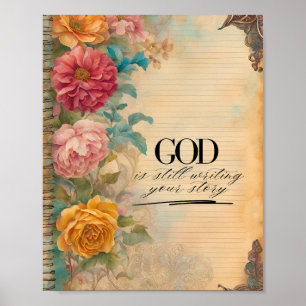 Junk Journal Gott schreibt deine Geschichte immer  Poster