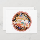 "Junk Journal Junkie" Business Postcard Postkarte (Vorne/Hinten)