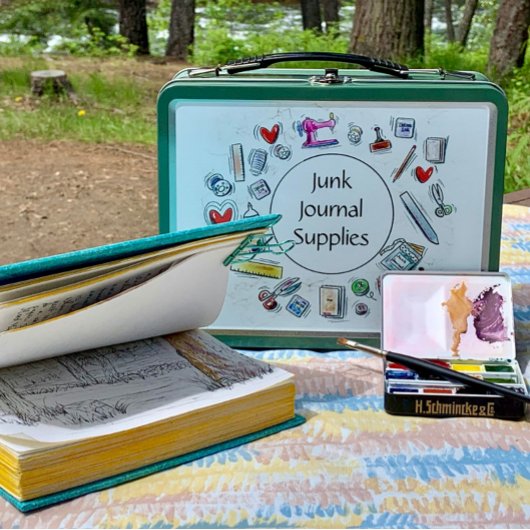 Junk Journal liefert Metalldose Metall Brotdose